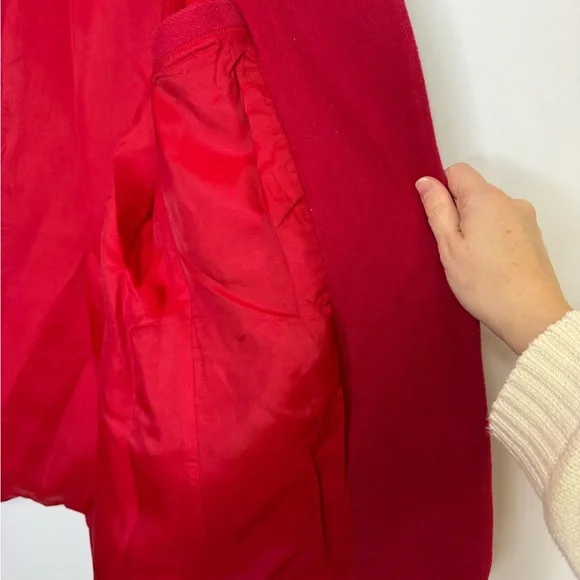 J. Crew vintage wool cashmere Vibrant oversized Red Women's Blazer size 10 - Picture 10 of 10